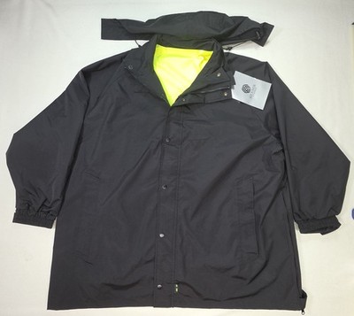 GERBER TYPHOON REVERSIBLE RAIN JACKET MENS 2XL REGULAR  HIGH VIS YELLOW BLACK