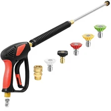 Pressure Washer Gun, Adjustable Power Washer Swivel Gun and Extension Wand, 4...