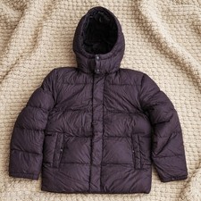 Women's Brown Down Puffer Jacket Medium Detachable Hood  Coat
