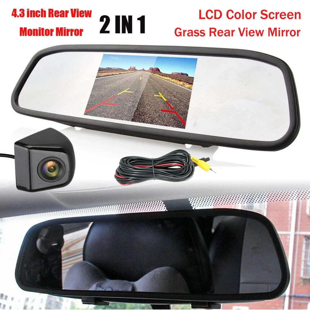 Bileeko 4.3" Car Reversing Mirror Monitor Backup Camera Rear View Parking System