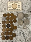 Vintage US Coin Lot Morgan Silver Dollar Walking Liberty Wheat Cents AS-IS