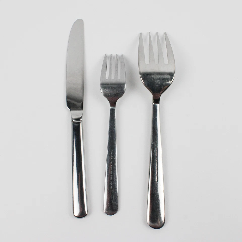 Lot Of 3 Splendide Strand (Stainless) Flatware Serving & Salad Fork Dinner Knife - Image 2 of 4