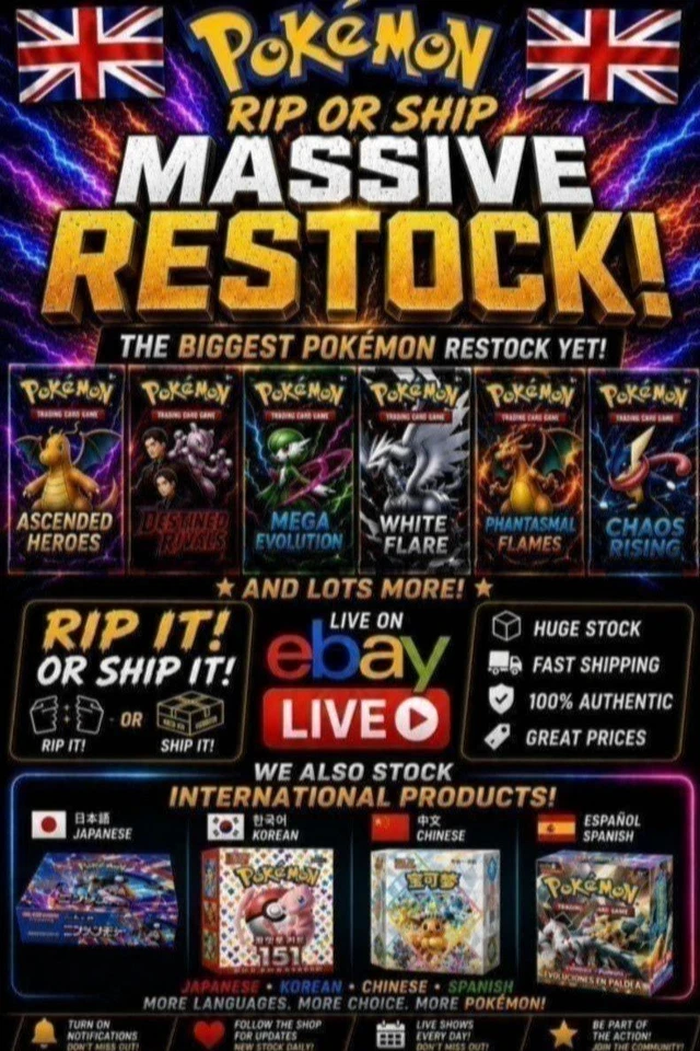 Rip and Ship, Over 40 Pokemon Products In The Shop To Buy! Massive Restock!