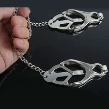 BDSM Nipple Clamps Metal Nipples Clips With Chain Extreme Grip Tip Adult Games