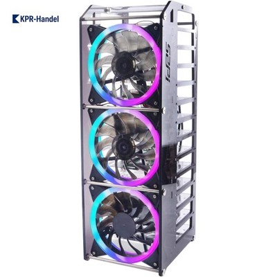 Raspberry Pi Cluster Gehäuse mit RGB LED Lüfter für optimale Kühlung - 12-Lagen