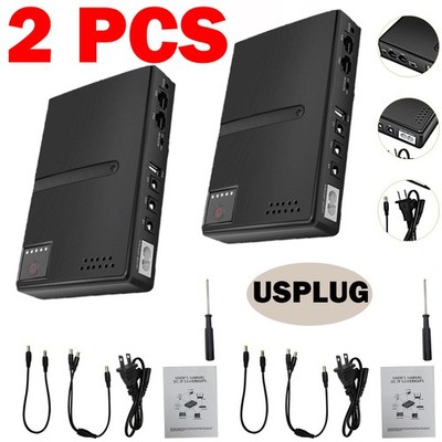 2Pack 1018L UPS Uninterruptible Power Supply Battery Backup For Router 5V 9V 12V