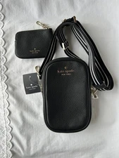 Kate Spade Rosie N/S Crossbody pebbled leather w/ back pocket NWT - Black