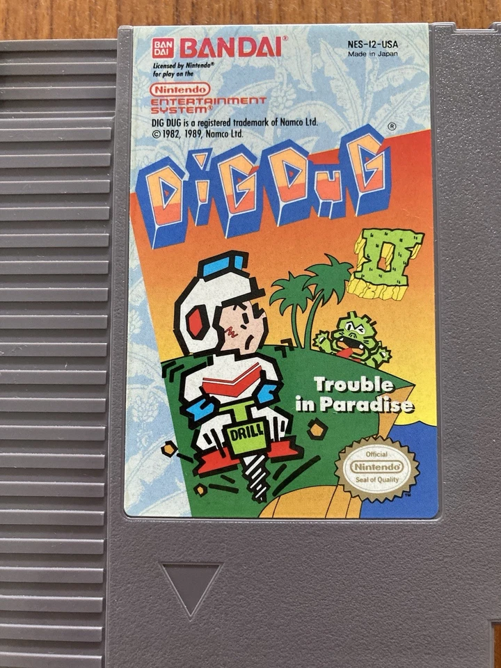 NES ~ DIG DUG 2 ~ II Trouble In Paradise ~ Nintendo NES-12-USA Cart Only NTSC - Image 2 of 4