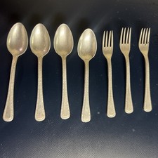 8 Vintage Child Play Toy Flatware Silverware Aluminum Made in Germany SMALL