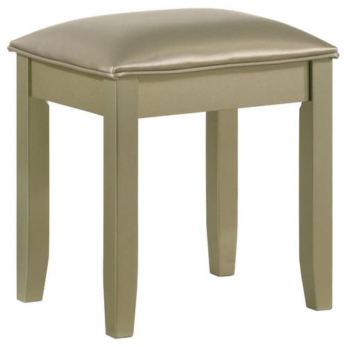 Champagne Vanity Stool: Padded Seat Comfort - Picture 2 of 5