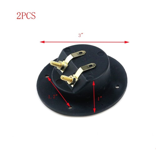 2Pcs 3 x 3 Speaker Box Terminal Cup DIY Double Binding Round Gold Plate Pus - Picture 2 of 4