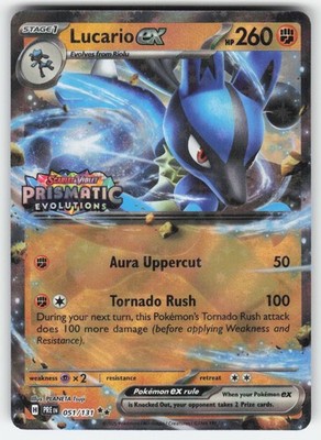 Lucario ex (Stamped) - SV: Prismatic Evolutions 051/131 Holo NM