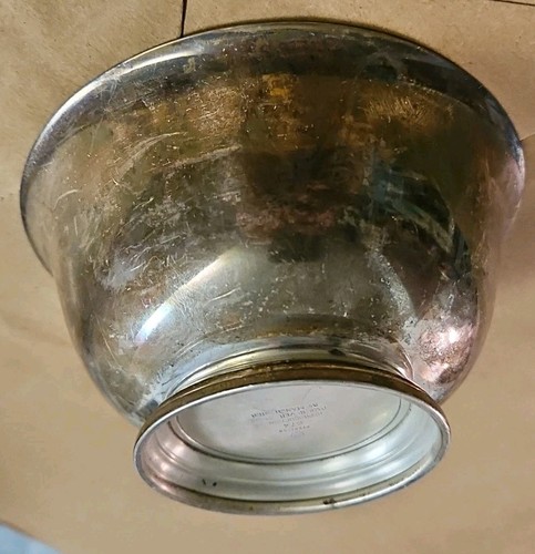 Manchester Sterling Silver Paul Revere Reproduction Bowl 874 Engraved Flared Rim - Picture 4 of 10