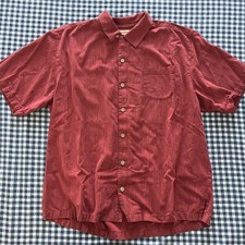 Tommy Bahama Men  s XL Silk Blend Button Down Embroidered Shirt