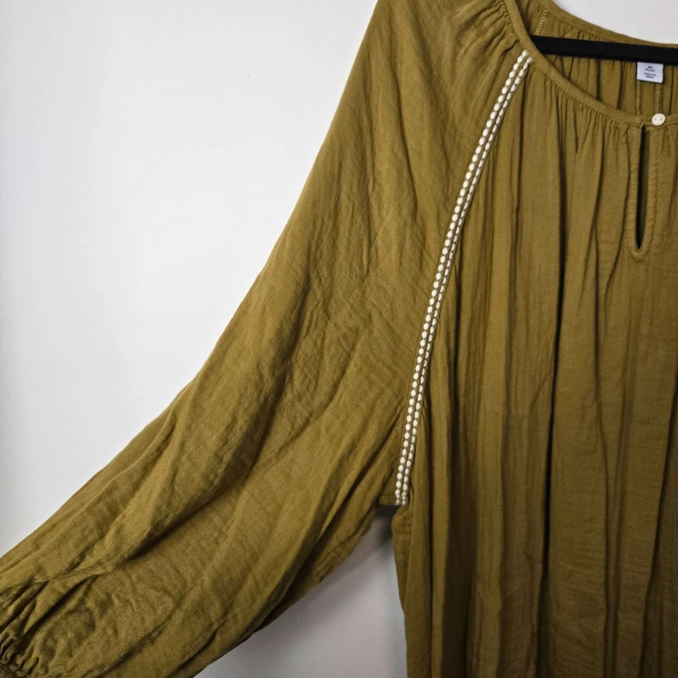 Blusa Old Navy Feminina Tamanho 4X Boho Gaze Leve Manga Longa Verde - Imagem 4 de 4