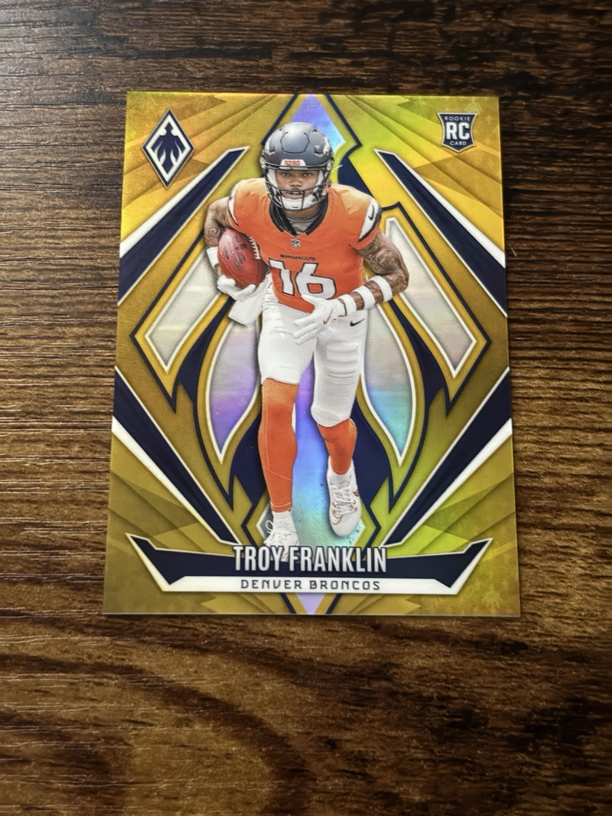 2024 Panini Phoenix - Rookies Troy Franklin Gold /10 (RC) #244 Denver Broncos