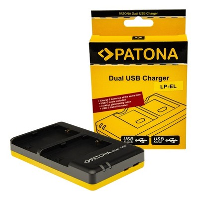 Dual Schnell Ladegerät für Canon LP-EL Speedlite EL-1 EL-5 inkl. USB C Kabel