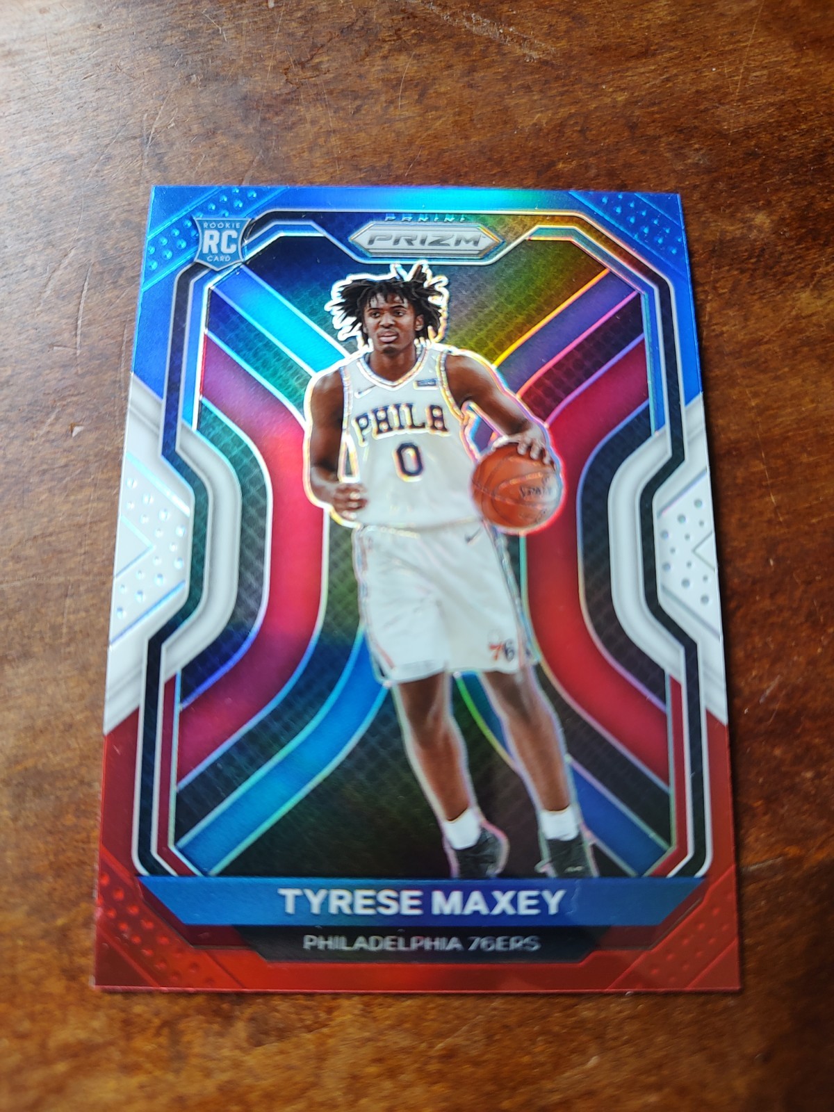 2020-21 Panini Prizm - Tyrese Maxey #256 Red White & Blue Prizm (RC)