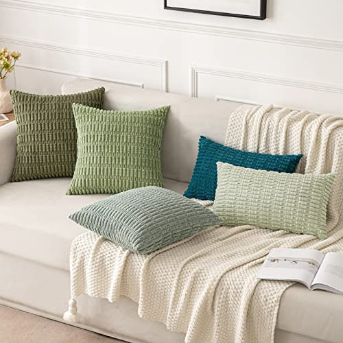  Pack of 2 Corduroy Decorative Throw Pillow 20" x 12" (Pack of 2) Greyish Green - Imagen 5 de 6