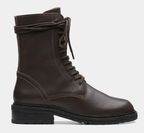 Clarks Tilham Lace Leather Ankle Boots Dark Brown uk 7 eu 41 - 第 1/7 張圖片