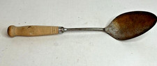 Vintage Primitive Serving Spoon Wood Handle 1...