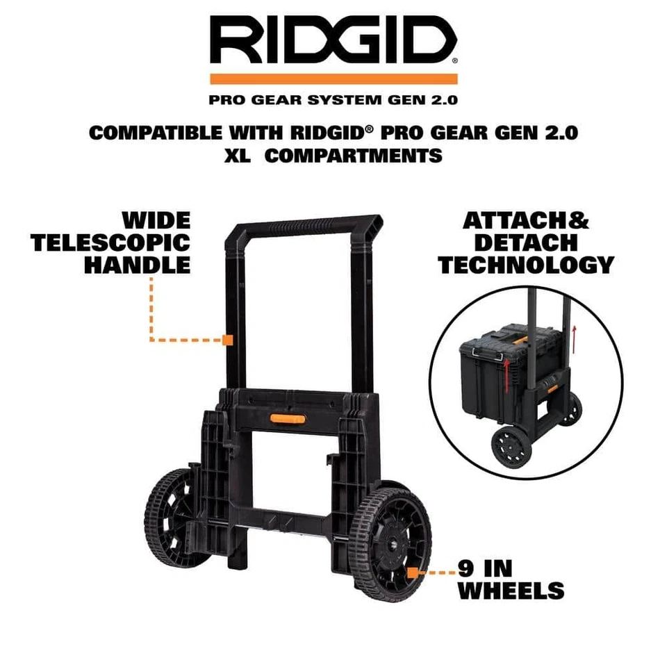 RIDGID Pro Gear System Gen 2.0 Durable All Terrain Rolling Tool Box Attachment - Image 2 of 4