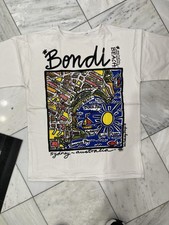 Vintage Bondi Beach T Short 1980s M L White with Design Made In Australia