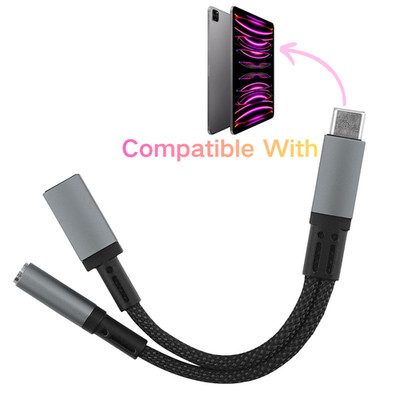 USB-C to 3.5Mm Headphone Charger PD For iPad pro/mini 6, book, Pixel 9 8 7 6