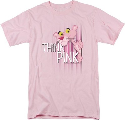 The Pink Panther Think Pink Light Pink T-shirt Size S-5XL