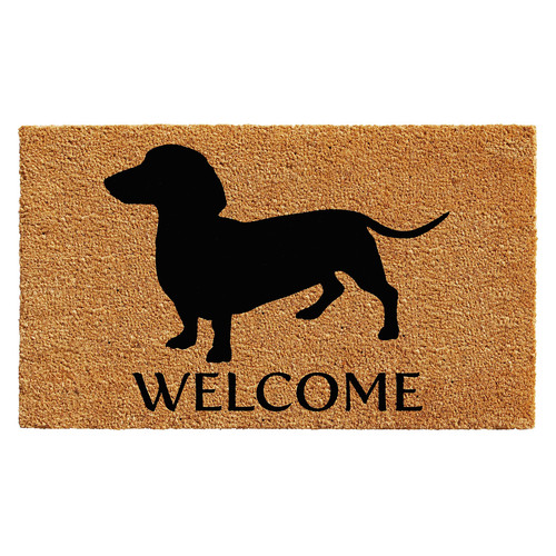 AZ103032436 Dachshund Breed Doormat, 24" x 36", Natural/Black
