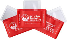 Credit Card Size Fresnel Lens Fire Starter and Magnifier Lenses 3 Pack - Red 