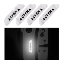 Ziciner Car Door Open Reflective Stickers, Night Visibility Safety 4 Pcs Silver