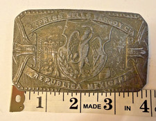 Vintage Express Wells Fargo Y CIA REPUBLICA MEXICANA Belt Buckle Brass