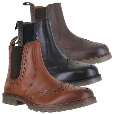 Herren Catesby Zum Überziehen Leder Halbschuhe Chelsea Händler Stiefeletten Größen 7 bis 12