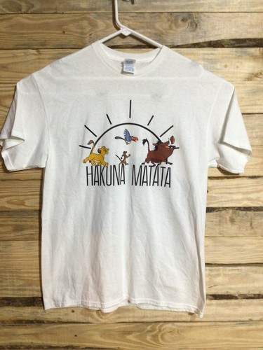 Vintage Disney Lion King Hakuna Matata T-Shirt Delta Pro Weight L White Tee - Picture 1 of 6