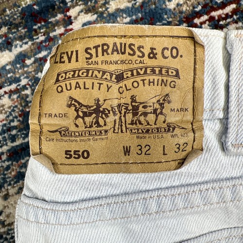 Vtg Levi's 550 White Orange Tab Straight Zip Jeans 32x32 (30x31 Actual) USA Made - Picture 3 of 17