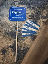 Tyco Integrated Security Sign and Stickers 8x12 New And Stickers