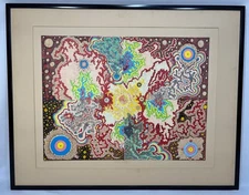 Vintage Original "Nuclei Astronics" Abstract Ink Marker Drawing Illustration