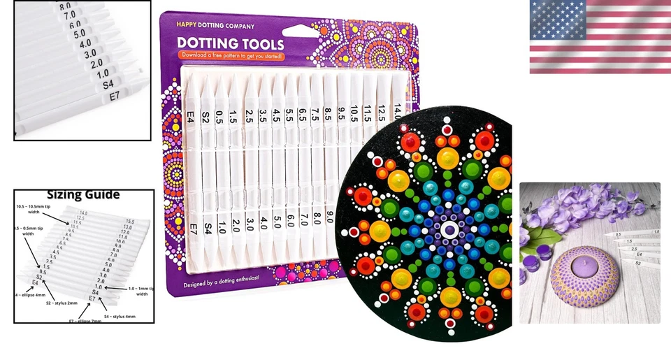 Mandala Dotting Stylus Kit - 16pc Double Ended - Image 2 of 4