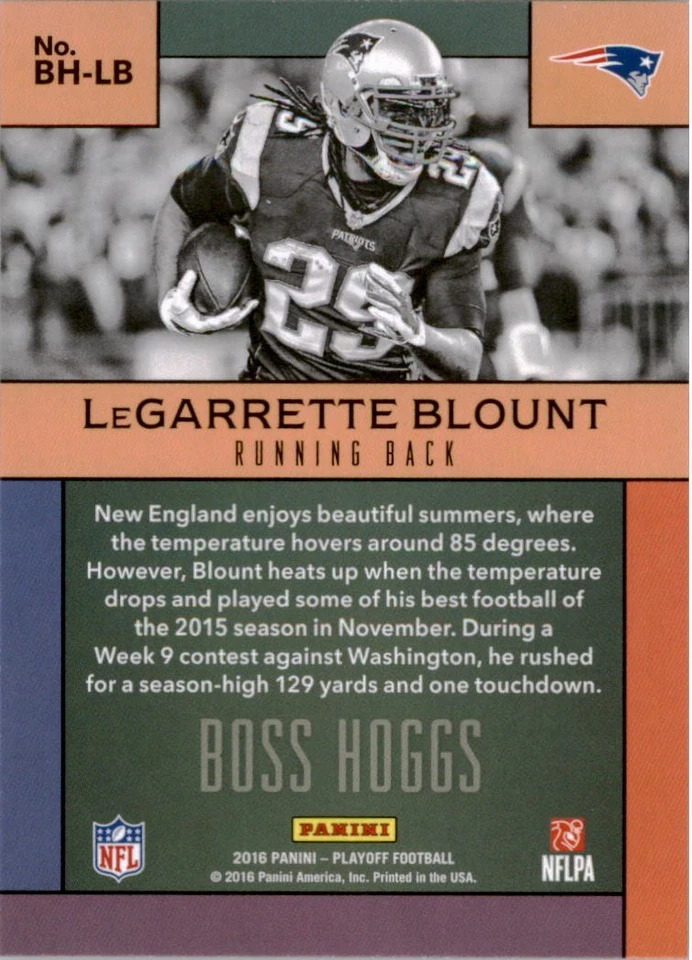2016 Playoff Boss Hoggs #BHLB LeGarrette Blount - FB - Image 2 of 2