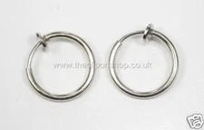 AMAZING small COMFY CLIP ON hoops SILVER HOOP EARRINGS