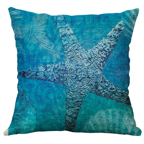 Sea Octopus Conch Printing Cotton Linen Pillow Case Cushion Cover Home Decor - Picture 25 of 41
