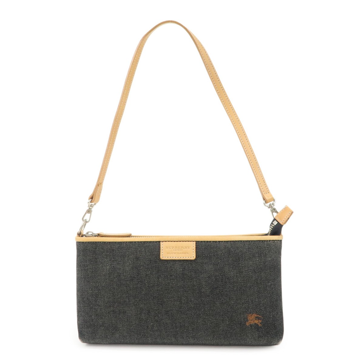 【極美品】BURBERRY blue label デニムハンドバッグ ショルダー Authentic BURBERRY BLUE LABEL Leather Denim Shoulder Bag