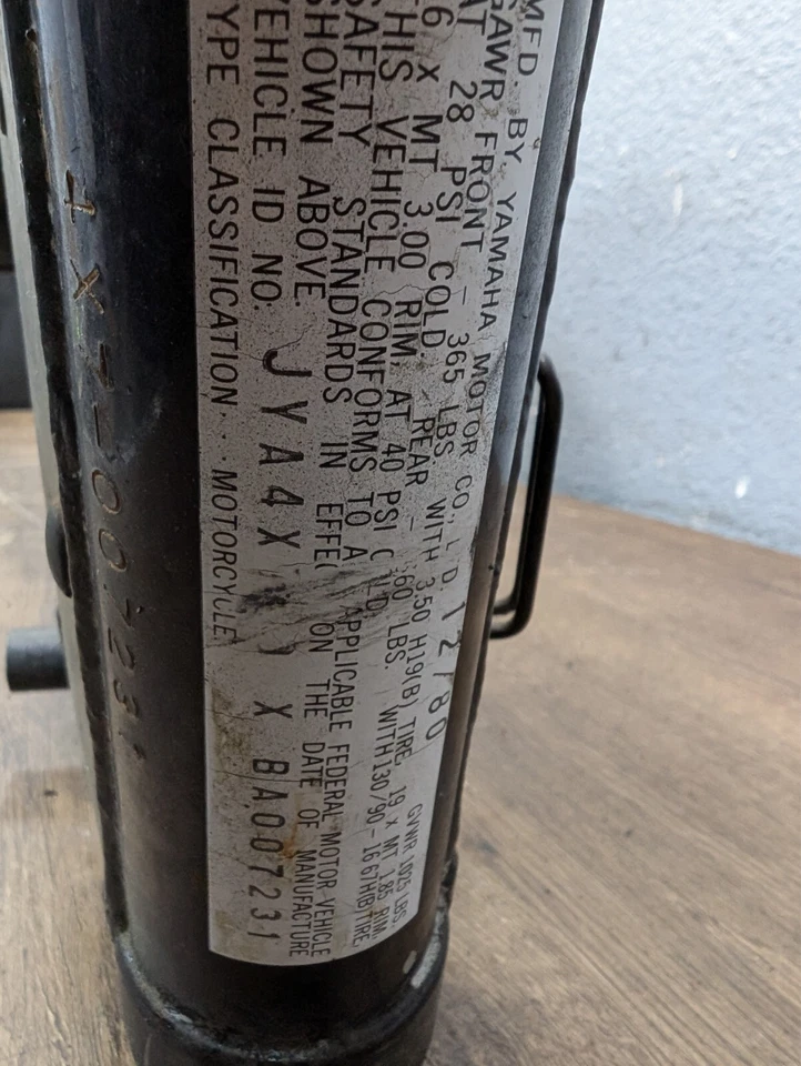 Yamaha VIRAGO 750 XV750 1981-1983 OEM conjunto de marco de chasis - 4X7-21110-00-33 Foto 3 de 4