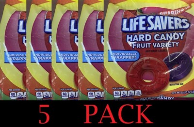 5x LifeSavers FRUIT VARIETY Breath Mints Bulk Hard Candy 14.5 oz Bag - 5 PACK