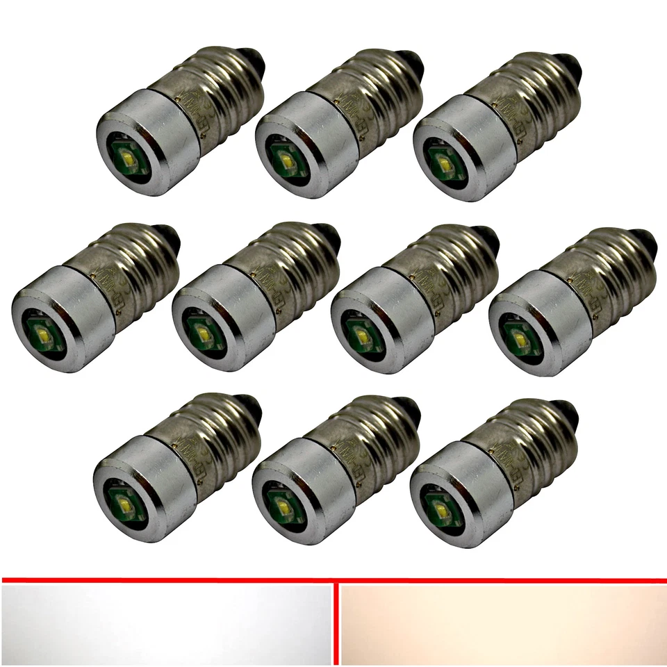 1X 10X E10 LED 6V 12V 24V - Schraubsockel Birne Lampe Glühbirne weiß warm weiss - Bild 1 von 1