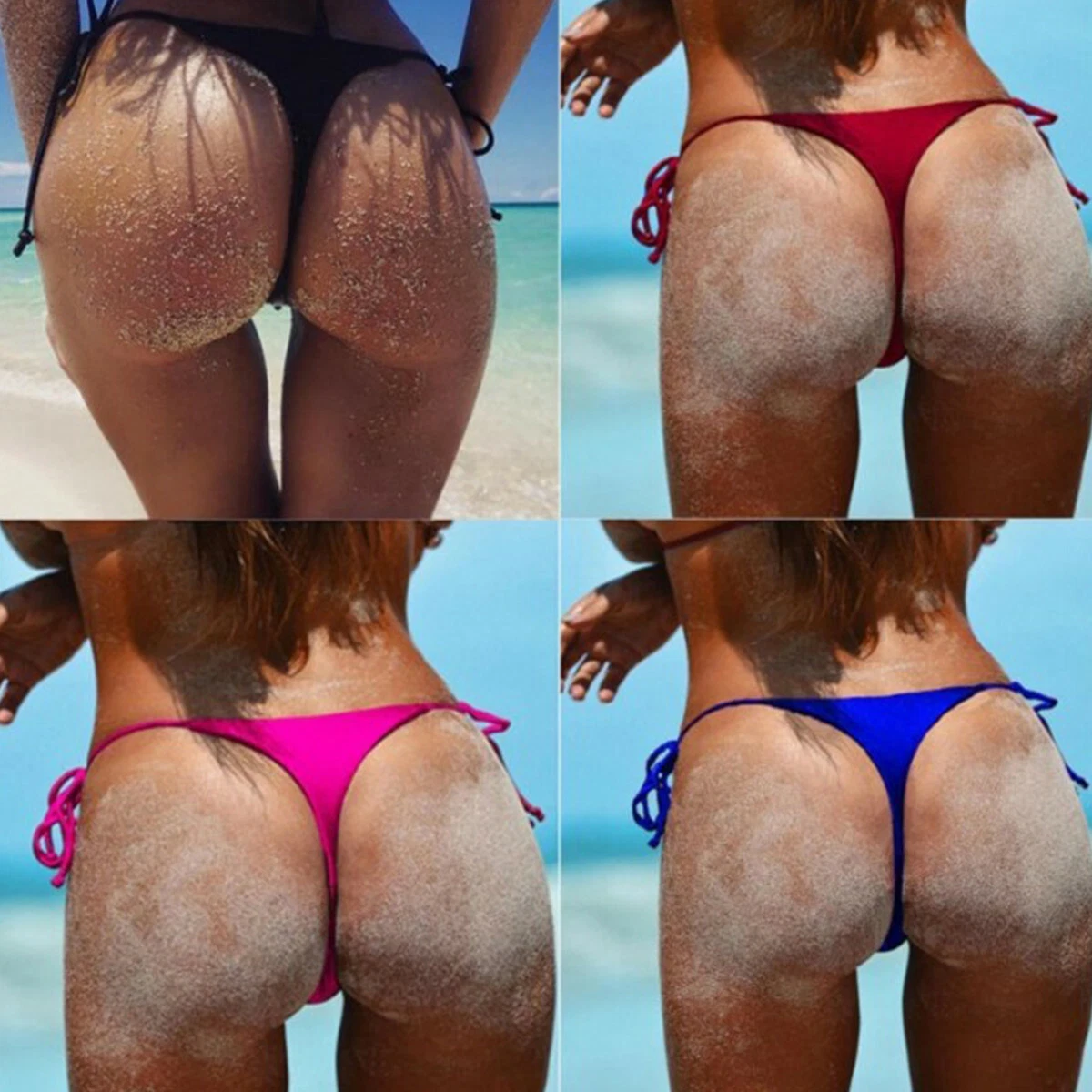 Sexy Women Brazilian Cheeky Bikini Bottom Thong Bathing Beach