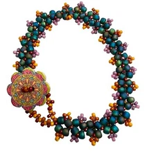 HANDMADE Boho Chic Floral Inspired Bracelet 7.5”