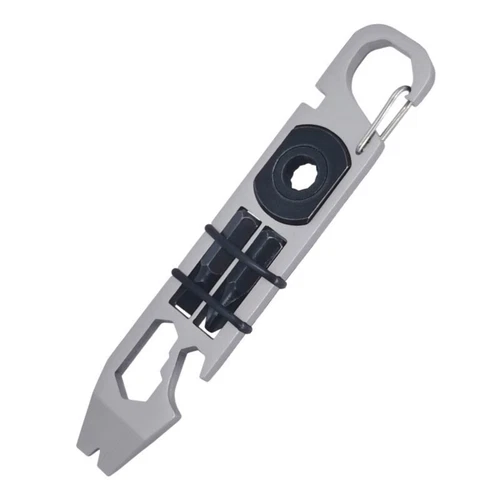 Portachiavi EDC Acciaio Inox Tascabile Pry Bar Crowbar Opener Outdoor Multi Tools - Foto 4 di 14