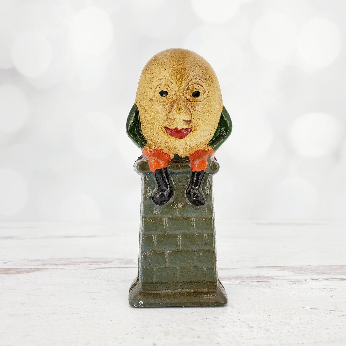 Vintage Humpty Dumpty on a Wall Painted Cast Figurine | eBay